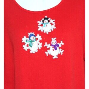 Designers Originals Studio Joy Ugly Christmas Sweater Snowman Sz Large